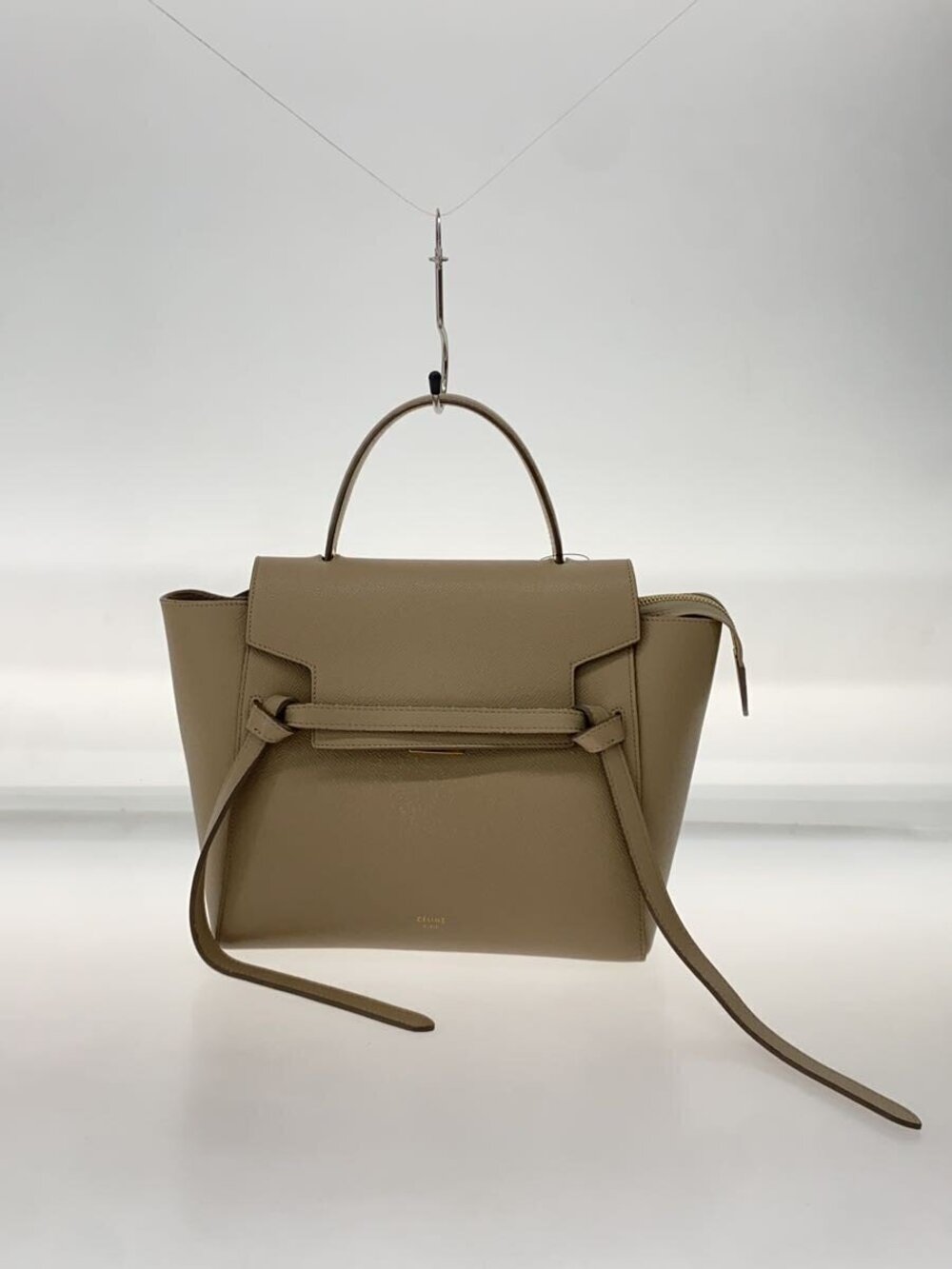 Celine Belt Body Waist Crossbody Bag Leather Beige